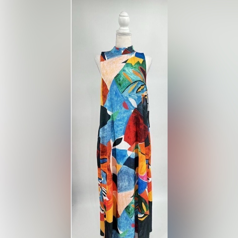 Colorful Abstract Print Dress